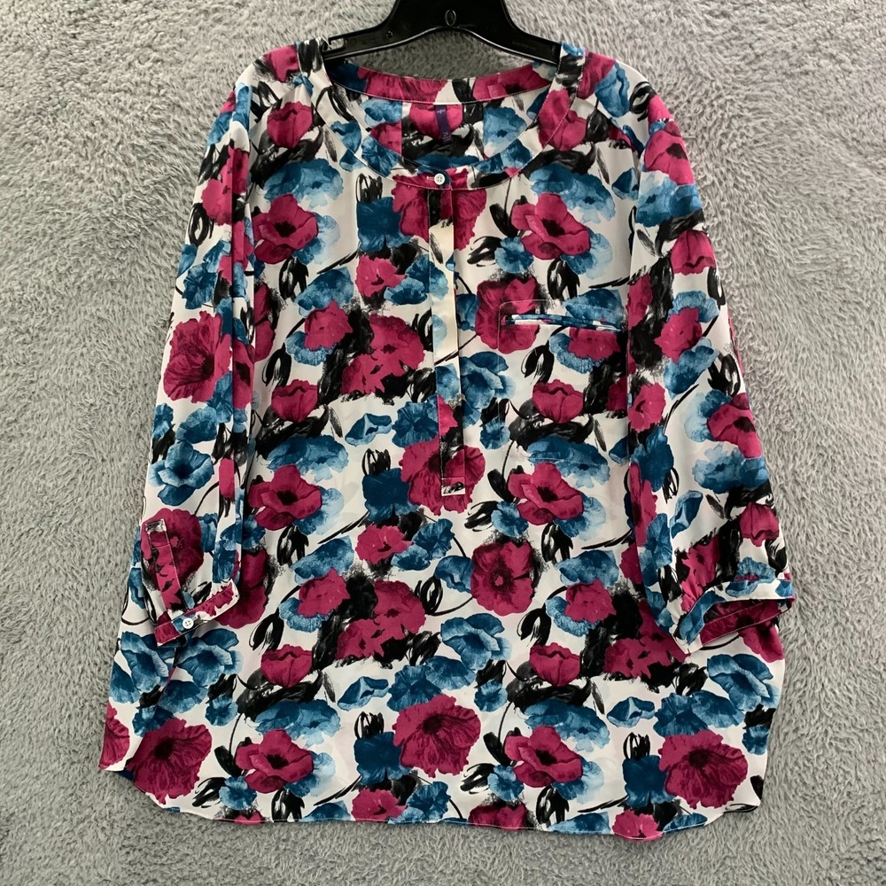 NYDJ Not Your Daughters Jeans Shirt Mens Size 2X Button Up Floral Sheer*